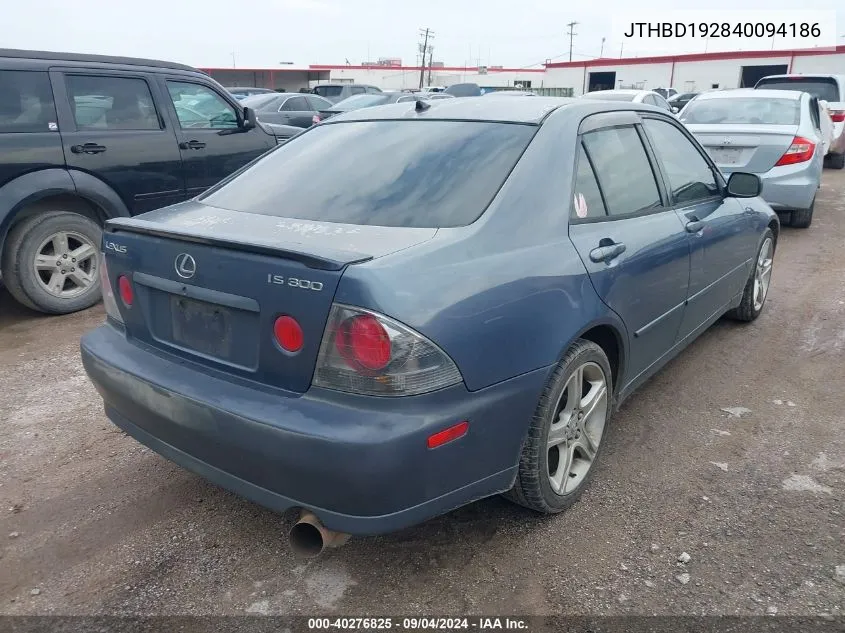 JTHBD192840094186 2004 Lexus Is 300