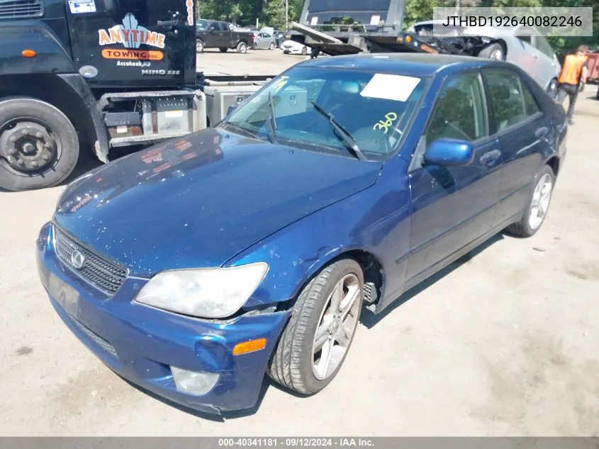 2004 Lexus Is 300 VIN: JTHBD192640082246 Lot: 40341181