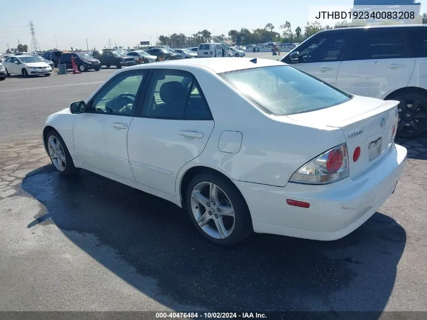 2004 Lexus Is 300 VIN: JTHBD192340083208 Lot: 40476484