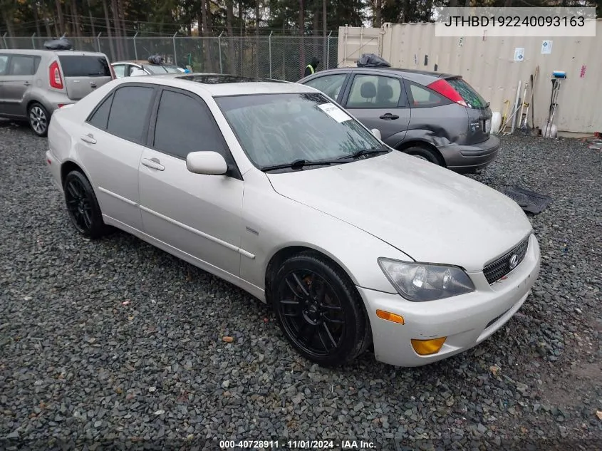 2004 Lexus Is 300 VIN: JTHBD192240093163 Lot: 40728911