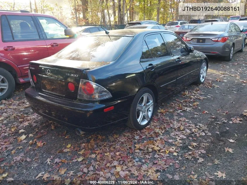 2004 Lexus Is 300 VIN: JTHBD192640088161 Lot: 40806229