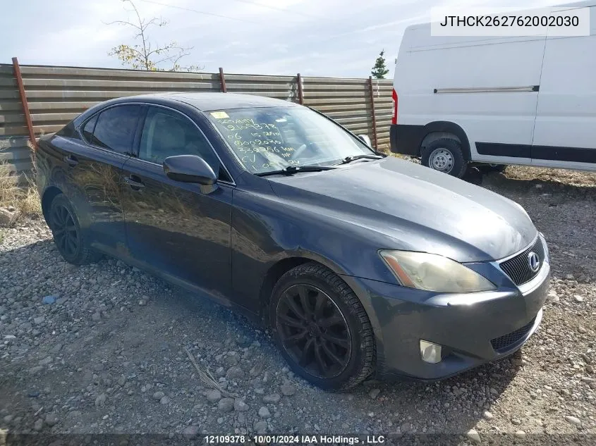 2006 Lexus Is 250 VIN: JTHCK262762002030 Lot: 12109378