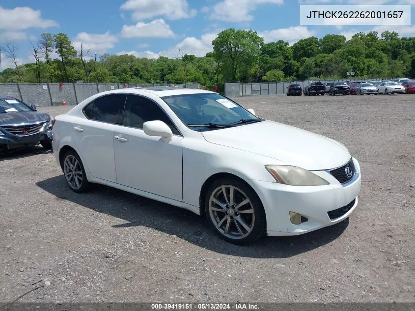 2006 Lexus Is 250 VIN: JTHCK262262001657 Lot: 39419151