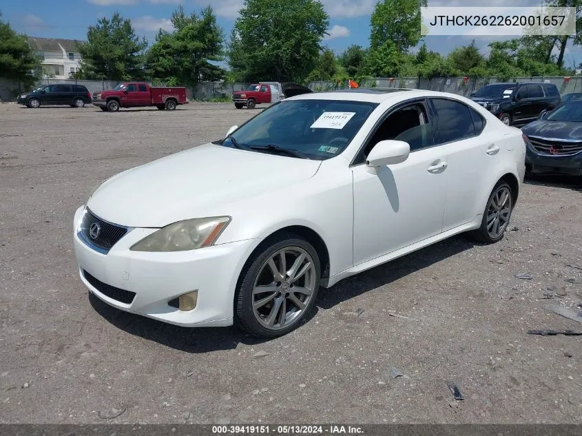 2006 Lexus Is 250 VIN: JTHCK262262001657 Lot: 39419151