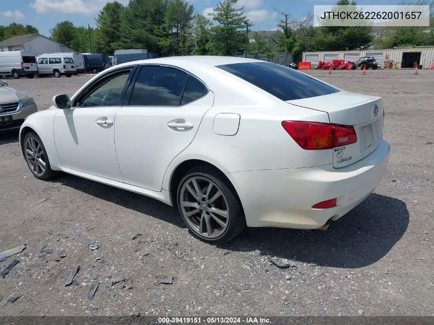 2006 Lexus Is 250 VIN: JTHCK262262001657 Lot: 39419151