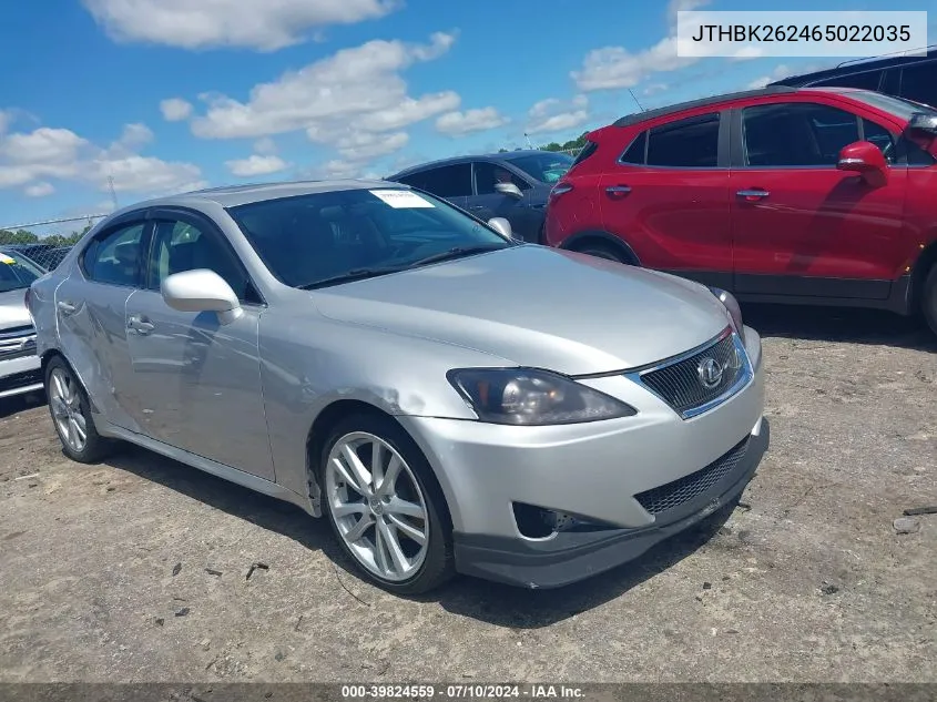 2006 Lexus Is 250 VIN: JTHBK262465022035 Lot: 39824559