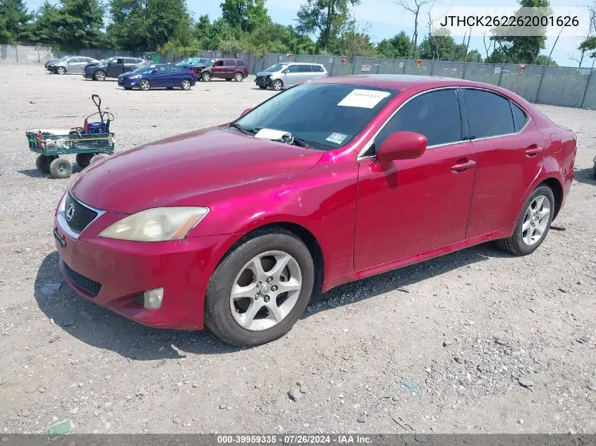 2006 Lexus Is 250 VIN: JTHCK262262001626 Lot: 39959335