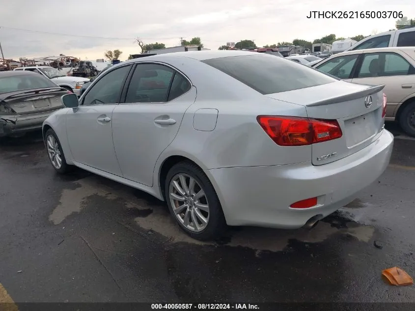 2006 Lexus Is 250 VIN: JTHCK262165003706 Lot: 40050587