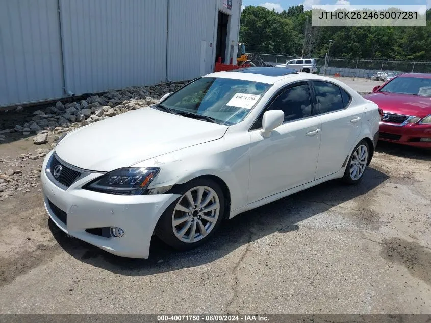 2006 Lexus Is 250 VIN: JTHCK262465007281 Lot: 40071750