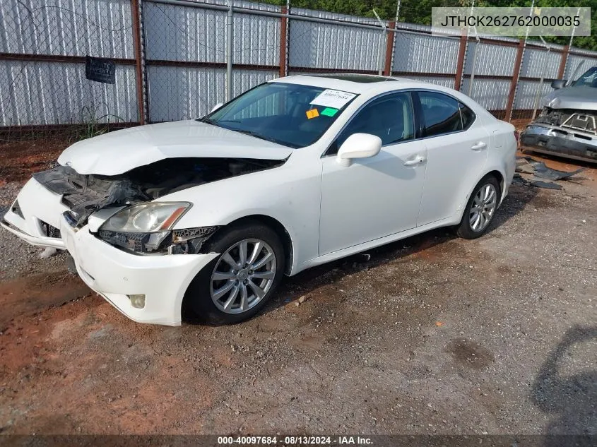 2006 Lexus Is 250 VIN: JTHCK262762000035 Lot: 40097684