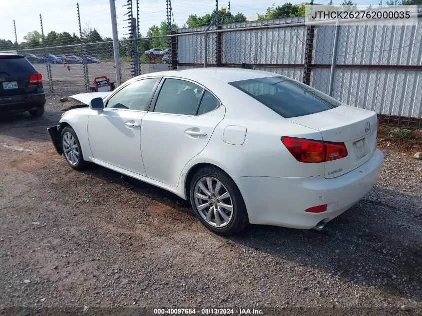 2006 Lexus Is 250 VIN: JTHCK262762000035 Lot: 40097684