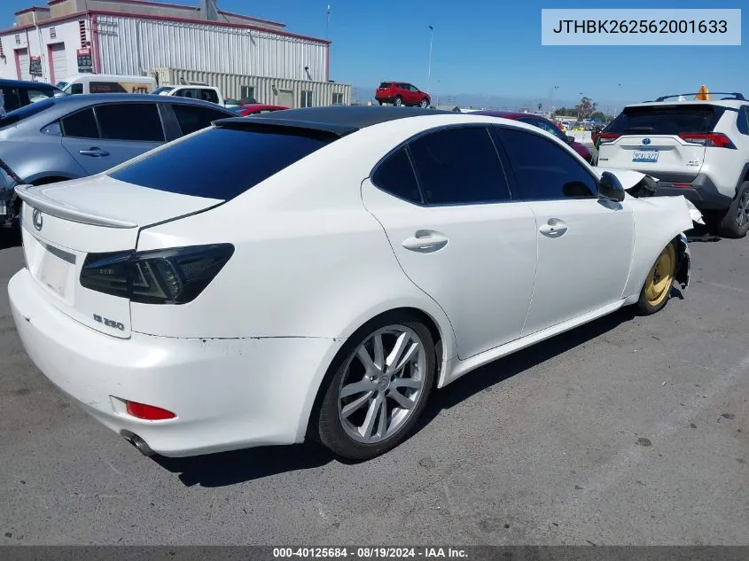 2006 Lexus Is 250 VIN: JTHBK262562001633 Lot: 40125684