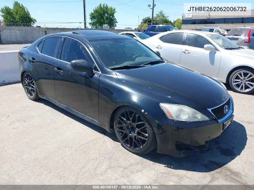 2006 Lexus Is 350 VIN: JTHBE262062006732 Lot: 40155157