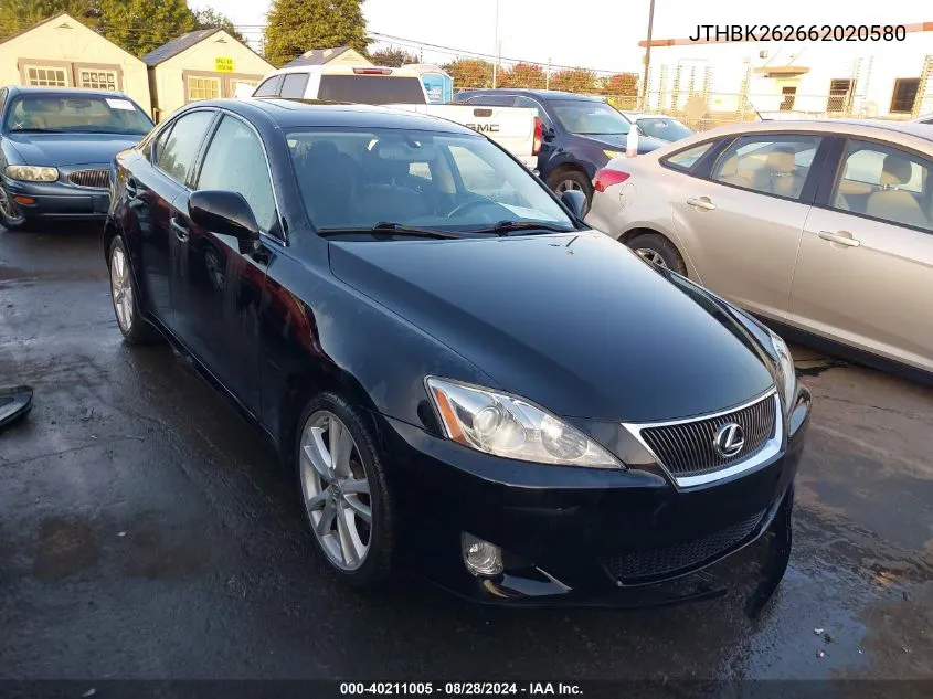 2006 Lexus Is 250 VIN: JTHBK262662020580 Lot: 40211005