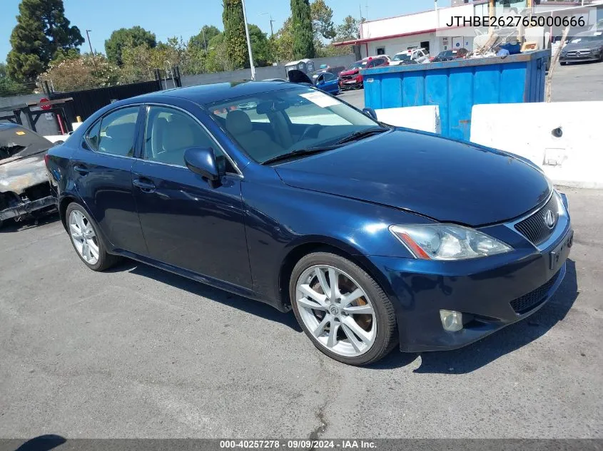 2006 Lexus Is 350 VIN: JTHBE262765000666 Lot: 40257278