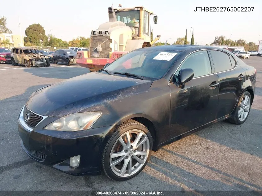 2006 Lexus Is 350 VIN: JTHBE262765002207 Lot: 40263474