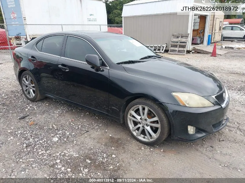 2006 Lexus Is 250 250 VIN: JTHBK262262018972 Lot: 40313912