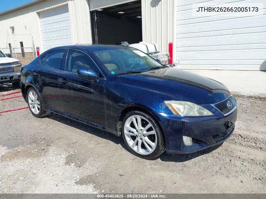 2006 Lexus Is 250 VIN: JTHBK262662005173 Lot: 40403625