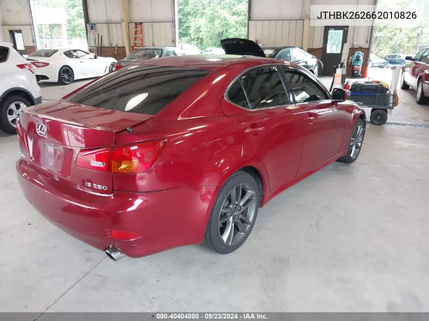 JTHBK262662010826 2006 Lexus Is 250