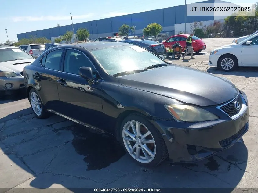 2006 Lexus Is 250 VIN: JTHBK262X62020825 Lot: 40417725