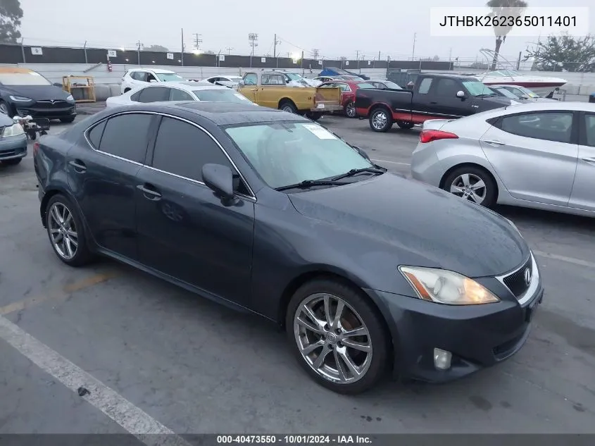 2006 Lexus Is 250 250 VIN: JTHBK262365011401 Lot: 40473550