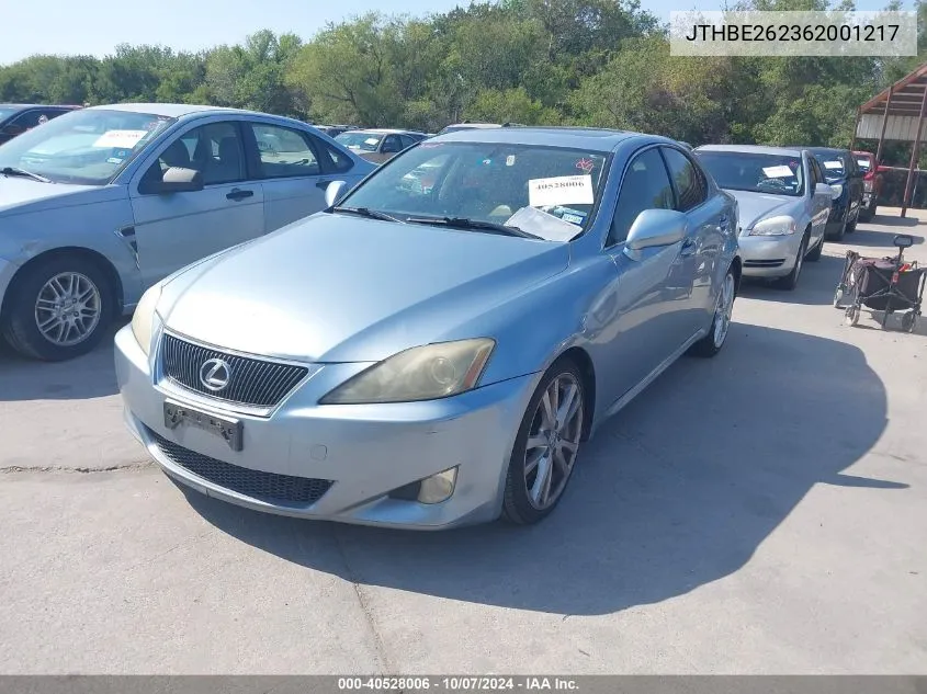 2006 Lexus Is 350 VIN: JTHBE262362001217 Lot: 40528006