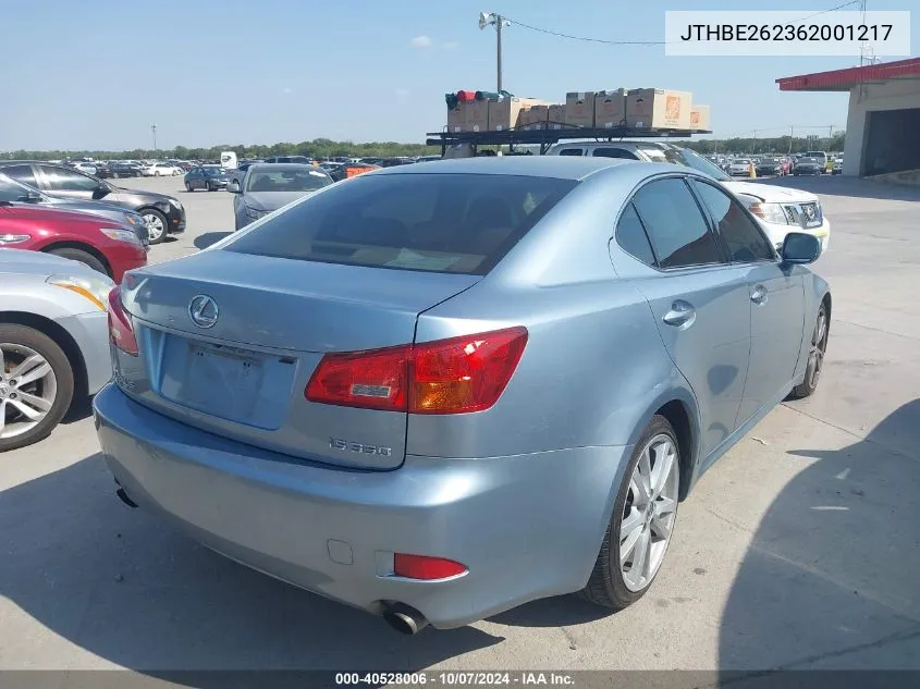 2006 Lexus Is 350 VIN: JTHBE262362001217 Lot: 40528006