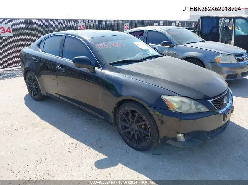 2006 Lexus Is 250 250 VIN: JTHBK262X62018704 Lot: 40532463