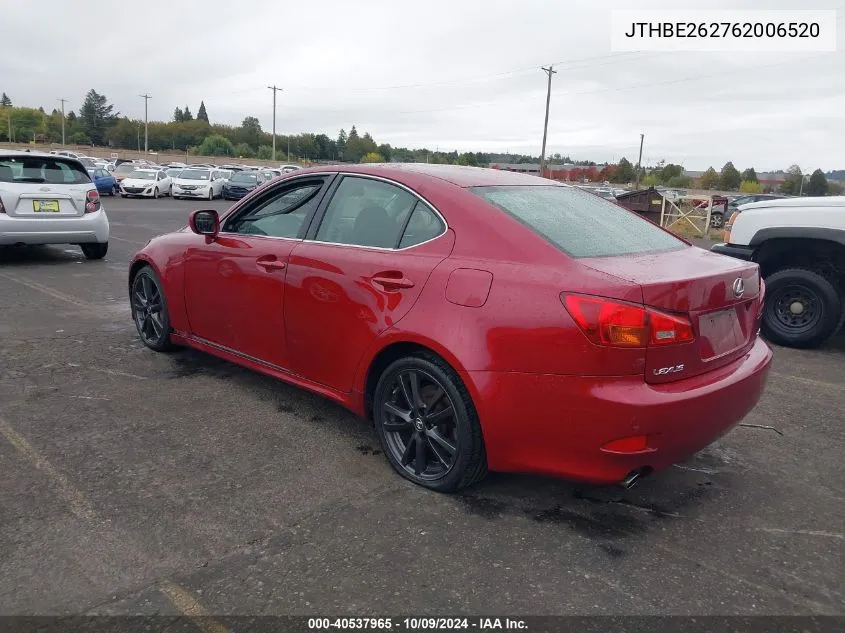 JTHBE262762006520 2006 Lexus Is 350