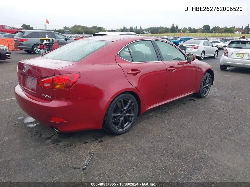 JTHBE262762006520 2006 Lexus Is 350