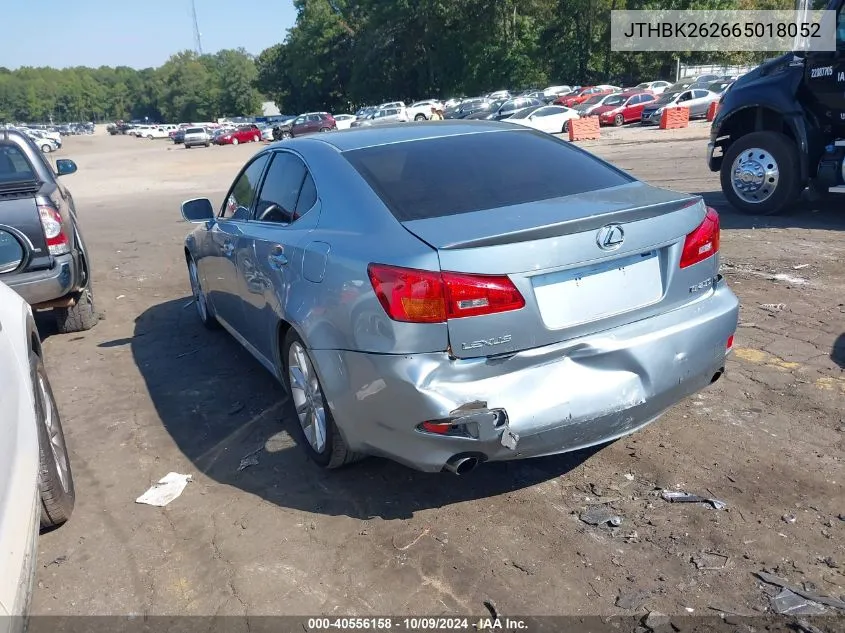 2006 Lexus Is 250 VIN: JTHBK262665018052 Lot: 40556158