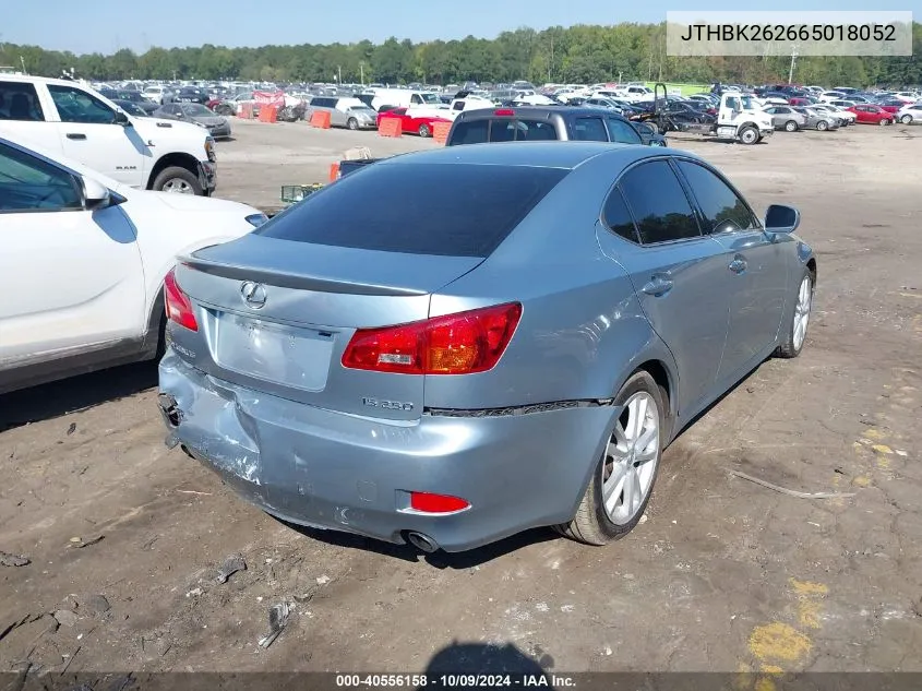 JTHBK262665018052 2006 Lexus Is 250