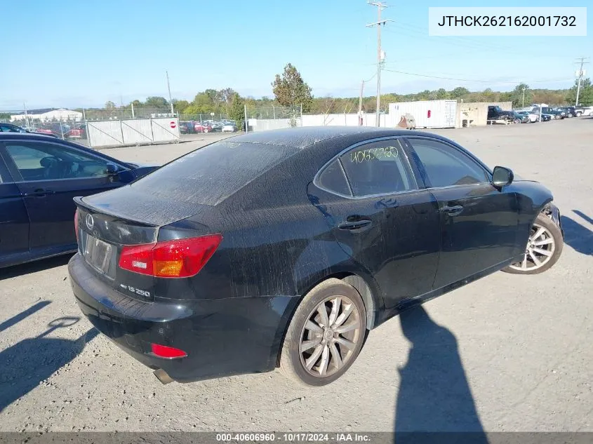 2006 Lexus Is 250 VIN: JTHCK262162001732 Lot: 40606960