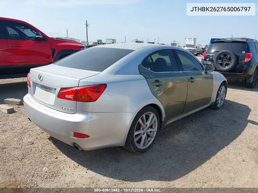 2006 Lexus Is 250 VIN: JTHBK262765006797 Lot: 40613442