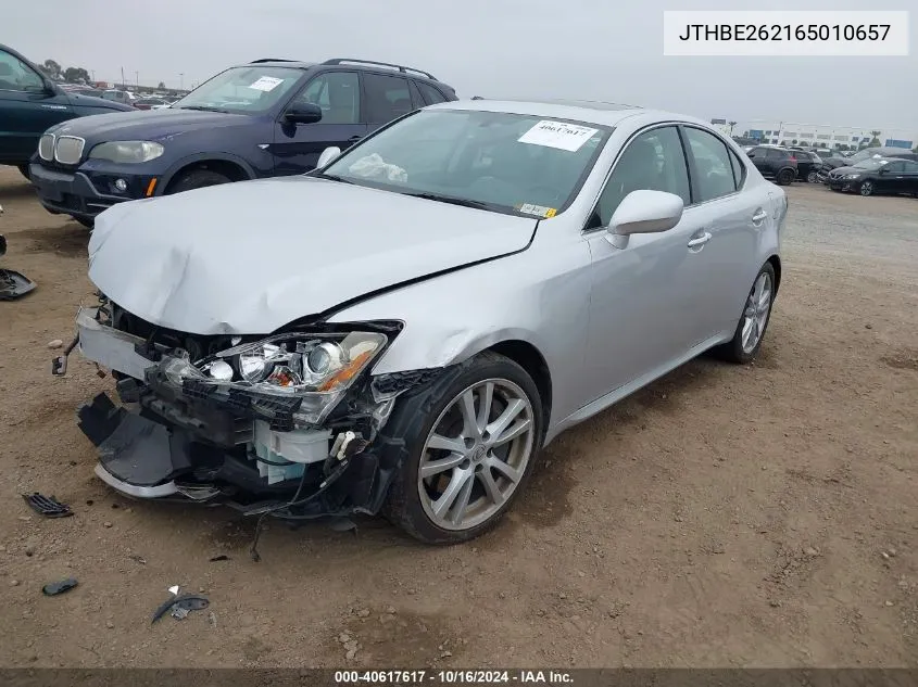 2006 Lexus Is 350 VIN: JTHBE262165010657 Lot: 40617617