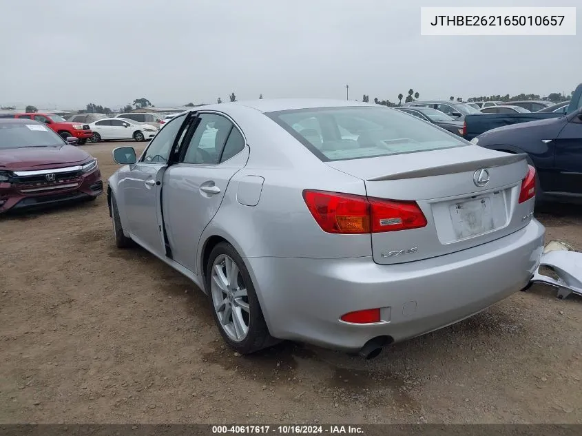 2006 Lexus Is 350 VIN: JTHBE262165010657 Lot: 40617617