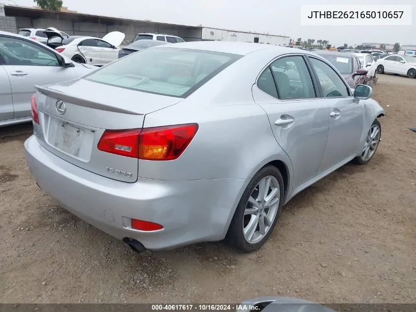 JTHBE262165010657 2006 Lexus Is 350