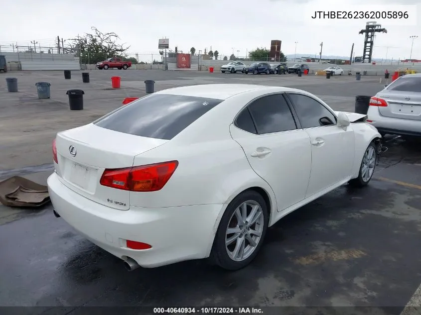 2006 Lexus Is 350 VIN: JTHBE262362005896 Lot: 40640934