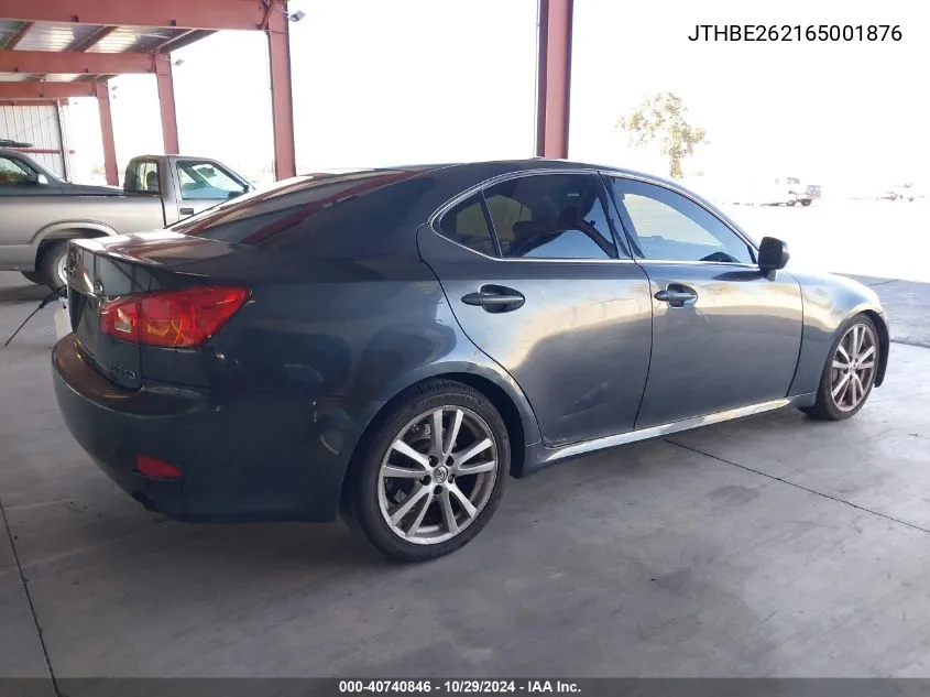 2006 Lexus Is 350 VIN: JTHBE262165001876 Lot: 40740846