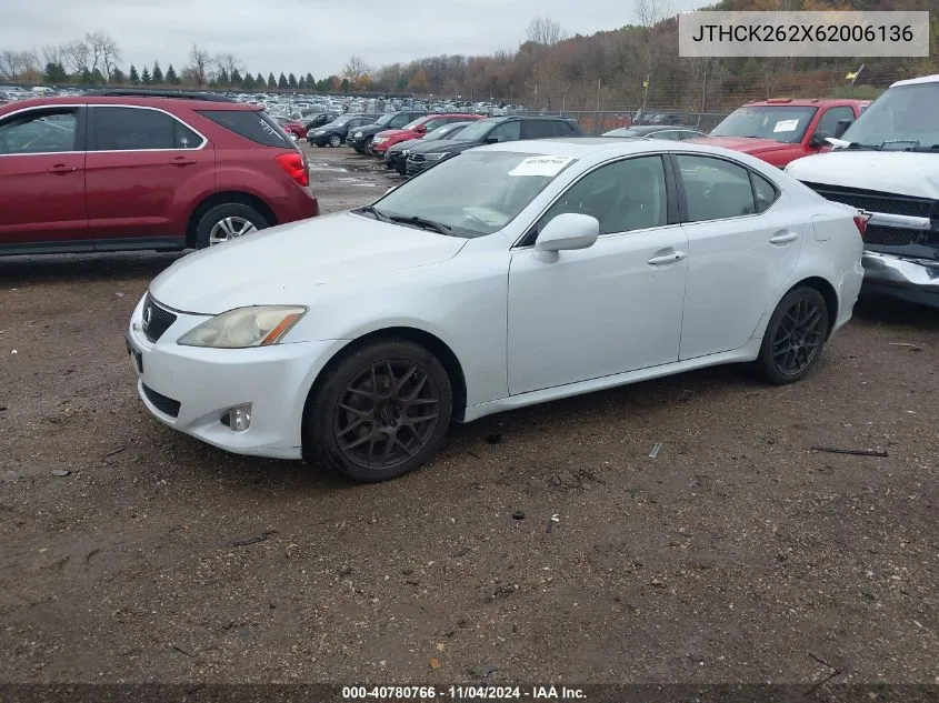 2006 Lexus Is 250 VIN: JTHCK262X62006136 Lot: 40780766