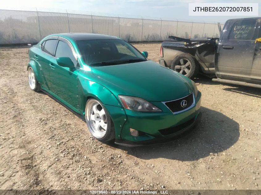 JTHBE262072007851 2007 Lexus Is 350