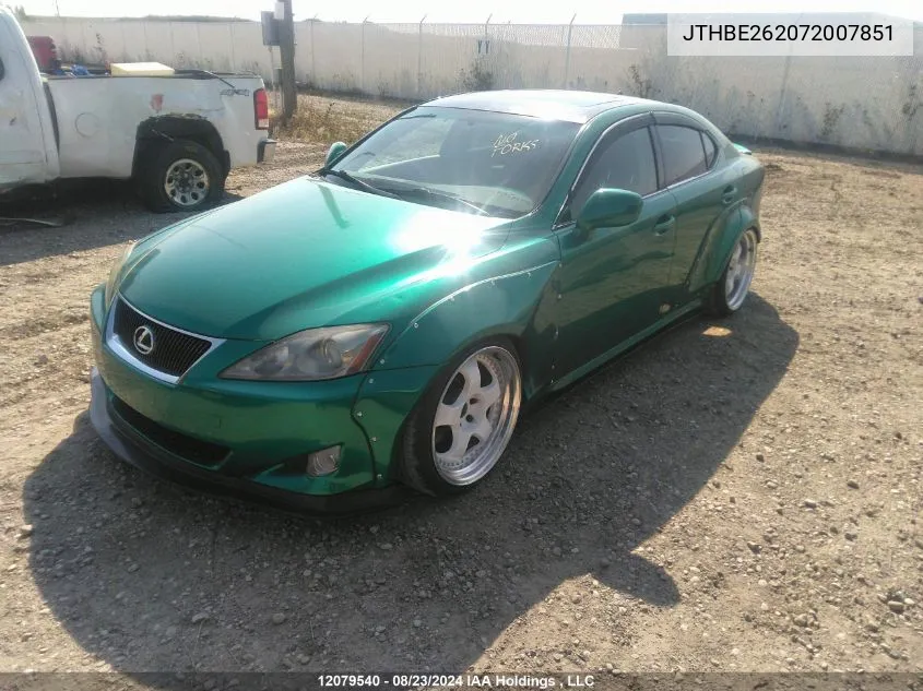 2007 Lexus Is 350 VIN: JTHBE262072007851 Lot: 12079540