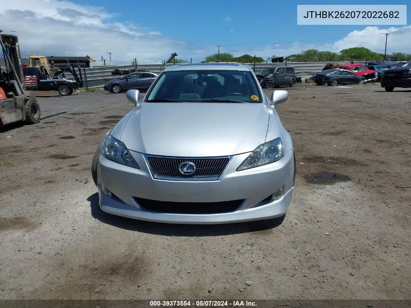 2007 Lexus Is 250 VIN: JTHBK262072022682 Lot: 39373554