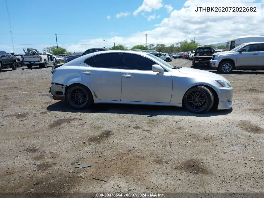 2007 Lexus Is 250 VIN: JTHBK262072022682 Lot: 39373554