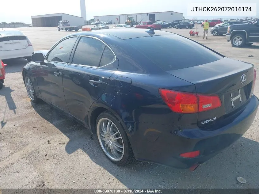 2007 Lexus Is 250 VIN: JTHCK262072016174 Lot: 39878130