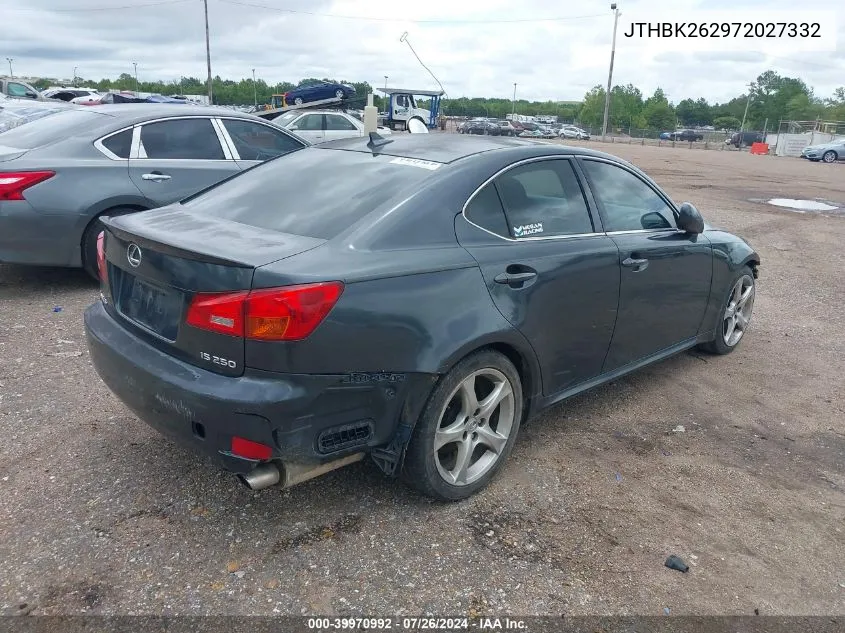 2007 Lexus Is 250 VIN: JTHBK262972027332 Lot: 39970992