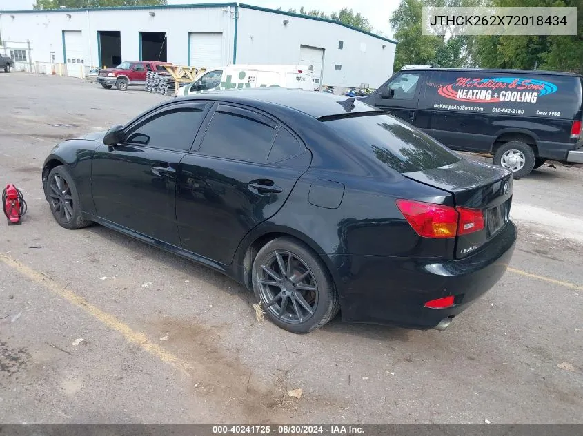 2007 Lexus Is 250 VIN: JTHCK262X72018434 Lot: 40241725