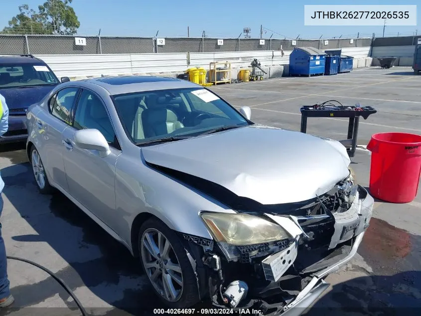 2007 Lexus Is 250 VIN: JTHBK262772026535 Lot: 40264697