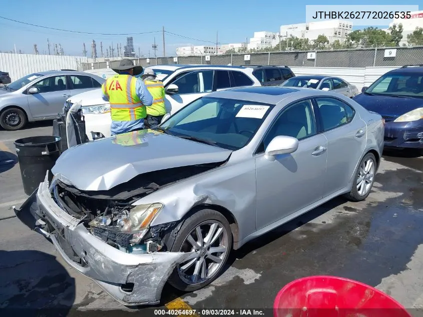 2007 Lexus Is 250 VIN: JTHBK262772026535 Lot: 40264697