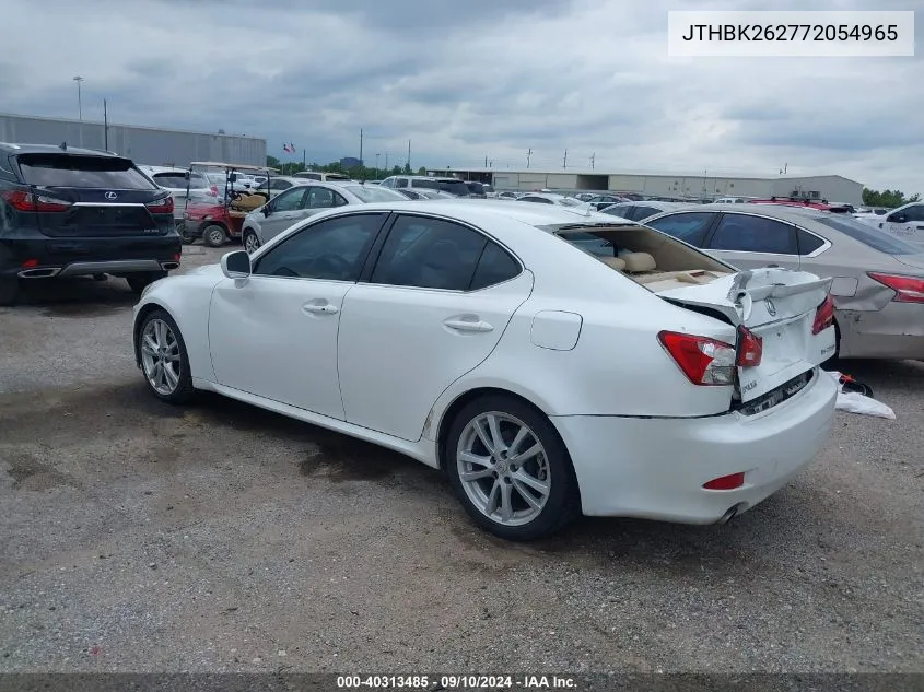 2007 Lexus Is 250 VIN: JTHBK262772054965 Lot: 40313485